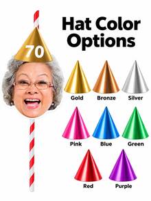 Personalized Photo Straw Topper, Custom Face & Age Straw Decoration, Custom Tumbler Cup Accessory, Birthday Party Drink Straw Topper - Multicolor - View 3