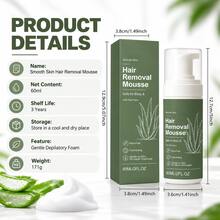 Mousse tẩy lông Aloe Vera 60ml, bọt tẩy lông cơ thể dịu nhẹ phù hợp cho chân, tay và vùng dưới cánh tay, dễ rửa sạch, chăm sóc da mịn màng tại nhà - Lô hội - Xem 10
