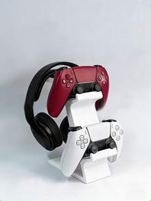 2-1pc All-In-One Game Controller & Headset Stand, Universal Controller Holder, 2 Game Controllers + 1 Headset Storage Stand, 3-In-1 Game Controller Organizer, Durable Plastic, Suitable For Desktop Organization, Game Console Storage Rack - Multicolor - View 6