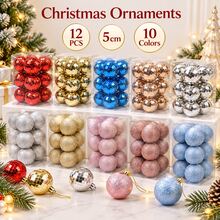 5cm Christmas Tree Baubles 12PCS Decorative Hanging Ball Set - Random - View 2