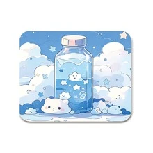 Cute Cartoon Cloud Water Bottle Pattern Gaming Mouse Pad, Non-Slip Rubber Desk Mat, Smooth Sliding Surface, Suitable For PC Laptop Office Home, Kawaii Abstract Art Decor, Back To School Supplies - B - View 17