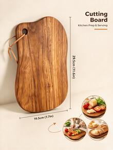 Wooden Cutting Board - Thick Kitchen Cutting Board, Serving Tray, Suitable For Restaurant, Picnic, Patio, Holiday Party And Other Occasions, Kitchen Accessories, Kitchen Supplies, Kitchen Tools, Seasonal Holiday Gift - 1PC - View 12