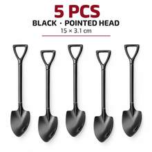 5pcs Stainless Steel Small Spoons, Pointed And Square Head, Creative Triangle Hollow Handle, Suitable For Digging Watermelon, Ice Cream, Mousse Cake, Pudding, Yogurt, Home Afternoon Tea, Friends Gathering, Outdoor Picnic Atmosphere Tableware - View 16