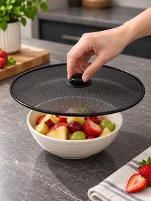 2/1 cái nắp lưới chống bắn dầu có núm, nắp đậy chảo lưới siêu mịn chống bắn dầu, nắp chảo chiên phủ sắt chống bắn dầu, dùng để nấu ăn - Xem 2