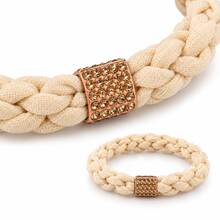 10pcs Woven Rhinestone Hair Ties, Cute Elastic Hair Accessories, Women's Ponytail Hair Bands - Multicolor - View 6