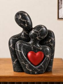 2pcs 8.5cm Mini Couple Sculpture, White Resin Decor Suitable For Bedroom, Romantic Anniversary, Wedding And Valentine's Day Couple Gift - Multicolor - View 2