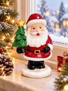 1pc Cute Christmas Santa Claus Figurine, Festive Santa Tabletop Ornament With Tree Gift Candy Cane Or Wreath, Holiday Decor For Mantel Shelf Fireplace Living Room Desk & Entryway - 1PC - View 13