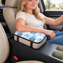 Cute Plush Flower Center Console Armrest Pad (Available In Two Versions: With Dual Storage Pockets Or Without Pockets); Keeps Hands Warm During Autumn And Winter, Protects The Armrest, Universal Fit For All Vehicle Models, Car Interior Accessory. - FSD - View 21