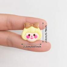 6PCS Chocolate Girl Decorative Shoe Buttons, Cute Teen Style, DIY Custom Accessories For Daily Wear - Multicolor - View 3