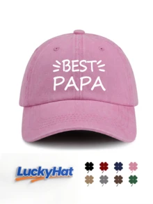 「BEST PAPA」字母圖案印花棒球帽，復古水洗黑款爸爸帽，父親節與祖父禮物首選 - 爸爸 - 查看 13