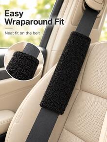 Car Seat Belt Shoulder Pad, Soft Seat Belt Cover, Plush Shoulder Strap Protector, Anti-Friction Comfortable Cushion, Wrap-Around Fit, Universal Vehicle Interior Accessory, Suitable For Driving, Travel, Road Trip, Commute, Neck And Shoulder Comfort Pad - A - View 7