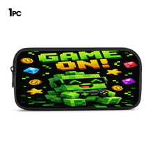Set 3 Buah Gaya Pixel Q-Version Warna Hijau untuk Gamer: Ransel Kapasitas Besar + Tas Selempang + Tempat Pensil, Tali Bahu yang Dapat Diatur dan Bernapas, Set Penyimpanan Harian untuk Penggemar Game Pixel E-Sports - Tas bercetak - View 12