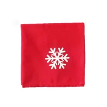 1/2/6pcs Christmas Reindeer Snowflake Christmas Tree Fabric Printed Napkins, Holiday Table Decor Napkins, Party Platter Photo Napkins - Multicolor - View 5