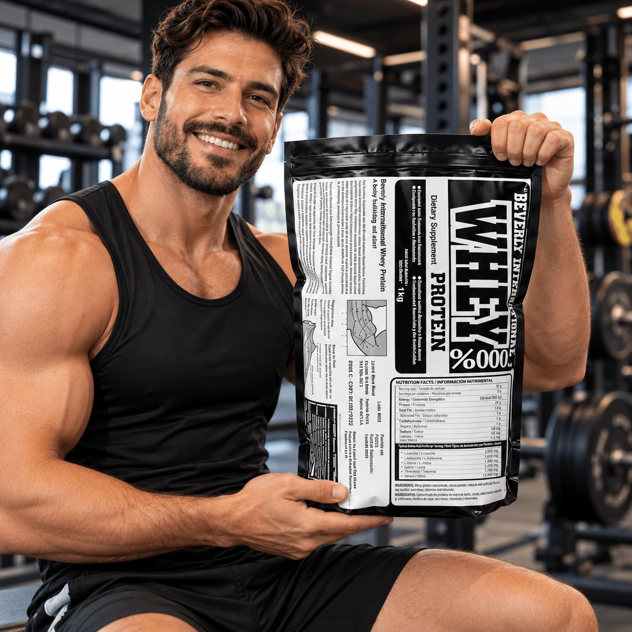 Beberly Whey Protein 1kg Presentation - Strawberry - View 1