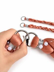 2 Packs 24 Inch Y2K Style Synthetic Long Braided Hair Extensions With Silver Star Decor, Soft Colorful Holiday Cosplay Party Hair Extensions For Women And Girls - Multicolor - View 6
