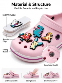 Funko 18pcs Pokemon Shoe Charms, Cute Anime Monster PVC Clogs Buckles, Pikachu Cartoon Shoe Decorations, DIY Clogs Accessories Kids Gift - Random Style - View 4