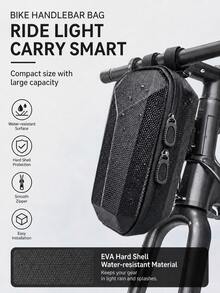 Hard-Shell Bicycle Front Bag, Perfect For Outdoor Sports. The EVA Hard Shell Is Shockproof And Drop-Resistant, With Smooth Zippers For Easy Installation. Compact Size Yet Large Capacity. Suitable For Cycling Enthusiasts And Commuters; Ideal For Mountain Biking, Daily Commuting, And Short Outdoor Activities. A Versatile Black Gear Bag. - Multicolor - View 1