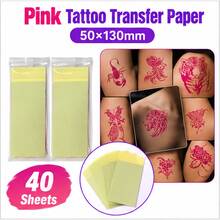 Mini Pink Tattoo Transfer Paper, Professional Plastic Sheets With HD Transfer Patterns, Suitable For C50 Printer, 20/40 Sheets, Small Compatible For Tattoo Artists, For Tattoo Studio Supplies - View 10