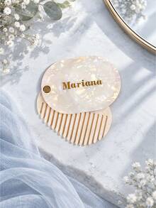 Customized Name Mirror & Comb Set, Personalized Initial Acetate Fiber Material, Bridal Party Gift, Bridesmaid Gift Set, Vanity Accessories - Multicolor - View 6