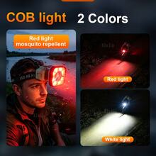 High Brightness Motion Sensor LED Headlight, Type-C Rechargeable, Switchable Headlight & Bicycle Light, COB White Light & Red Warning Light, Suitable For Cycling, Camping, Hiking, Fishing - Headlamp - View 5