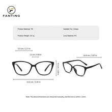 FANTING Women Glasses Cat Eye Clear Lens Frames, Men Glasses Black Full Rim Fashion Eyeglasses - TR26013 - View 6