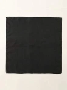 1PC Fashion Novelty Small Handkerchief Headband Denim Effect Solid Color One Size Bohemian Style Lightweight Breathable Suitable Head Scarf All Seasons - Black - View 4