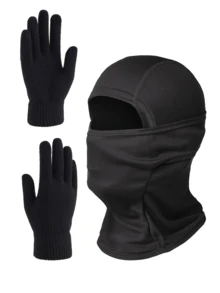 1/2pcs Unisex Ski Mask, Balaclava Mask And Black Gloves, Shiesty Mask UV Protection Lightweight Suitable For Motorcycle Skiing - A - View 8