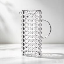 1.75 L Clear Beverage Pitcher With Cover, Designed For Drink Storage And Table Serving. - Clear - View 1