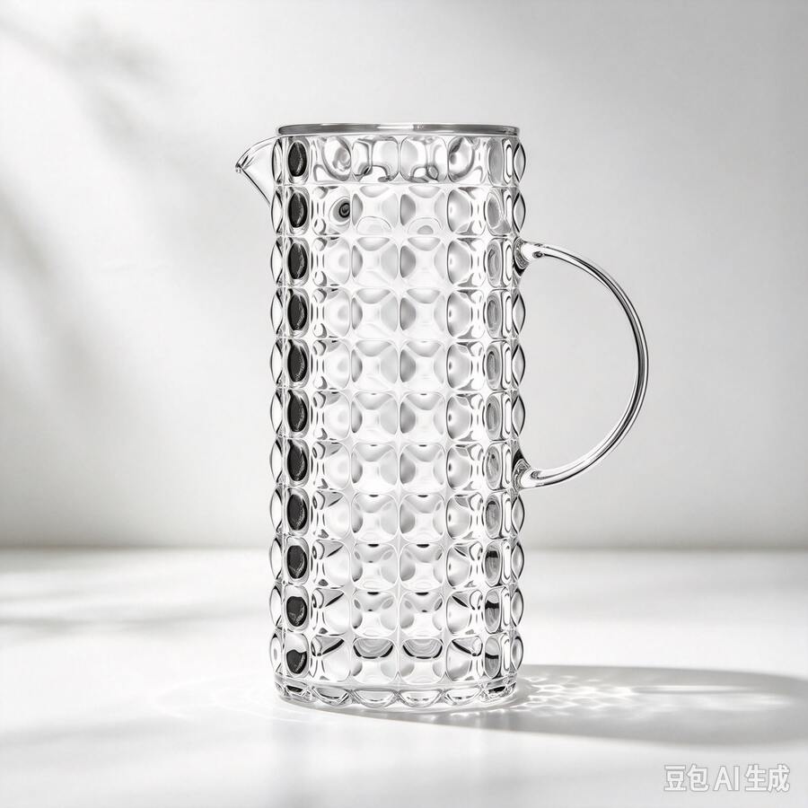 1.75 L Clear Beverage Pitcher With Cover, Designed For Drink Storage And Table Serving. - Clear - View 1