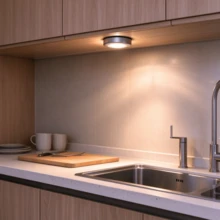 1PC/3pcs/6pcs/10pcs Silver Push Light, 3 LED Wireless Cabinet Night Light, Yellow/White Light Round Push Design, Wall Lamp Suitable For Home Lighting, Hallway Bathroom, Bedroom Kitchen, Cabinet Stairs, Dorm Lighting Gadget (Battery Not Included) - Silver Casing - View 4