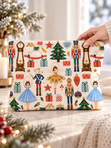 New Nutcracker Print Makeup Bag | French Print Travel Organizer Bag | Travel Essentials | Poolside Must-Have | Toiletry Bag | Pool Storage Bag | Mother's Day Gift | Teacher's Day Gift | Suitable For Moms, Teachers, Friends And Nurses | Home Essentials | Graduation Gift | Easy To Clean Design | Portable Makeup Bag - Multicolor - View 3
