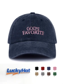 1pc Washed Baseball Cap, Printed With GOD'S FAVORITE, Vintage Dad Hat, Unisex, Y2K Street Style Sun Hat, Suitable For Summer Travel And Daily Wear - A - View 18