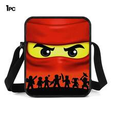 Pixel Art Red Squad Print 3 Pieces Set Large Capacity Backpack + Crossbody Bag + Pencil Case Adjustable Breathable Shoulder Straps Theme Daily Commute Storage Set - Printed Bag - View 10