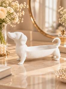 1pc Dachshund Shaped Jewelry Tray, Cute Long Body Dog Storage Dish, Suitable For Rings, Keys, Watches And Accessories, Decorative Storage Tray For Entryway, Vanity, Bedroom And Living Room - Multicolor - View 8
