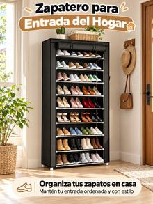 4/5/6/7/8/9-Tier Multifunctional Shoe Rack: Adjustable Space Shoe Organizer For Boots With Assembly Design - 4/5/6-Tier Assembly Shoe Rack With Adjustable Space For Boots: High-Capacity Multifunctional Organizer. - Black - View 3