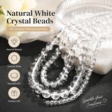 4/6/8/10mm Natural White A Crystal Round Beads - Loose Gemstones For DIY Jewelry Making, Natural Beads For Bracelets And Necklaces - Clear - View 3