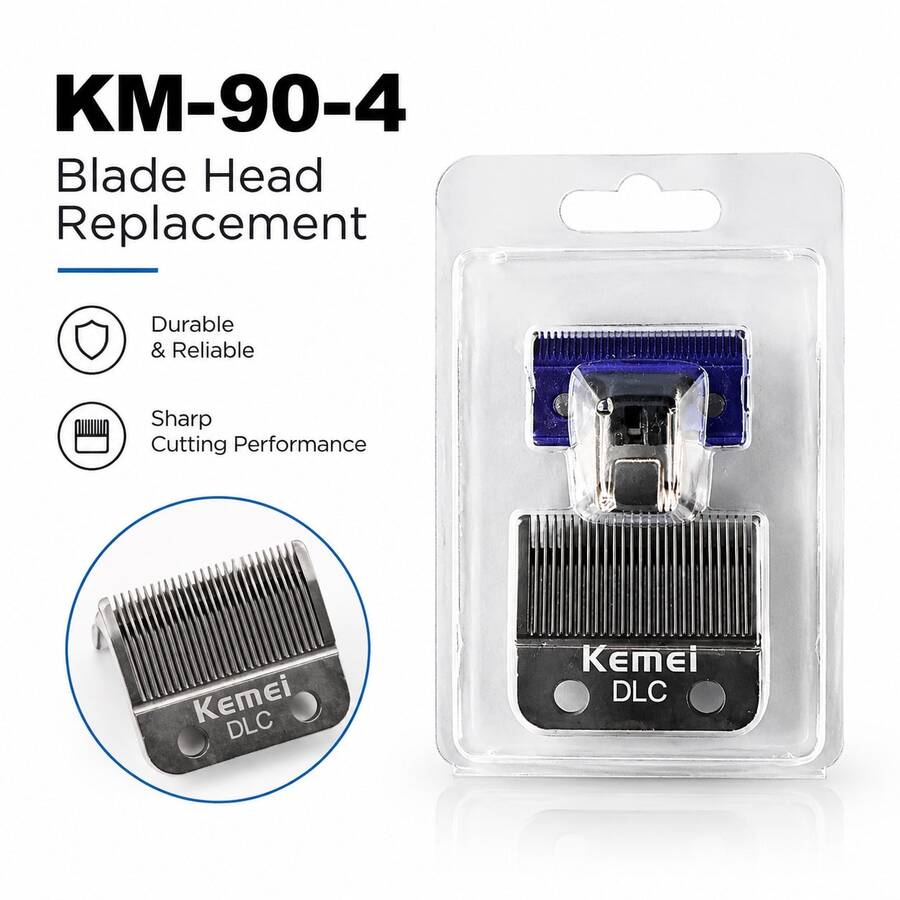 Kemei 90-4 Electric Hair Clipper Blade, Original Replacement Blade Accessory, Hair Clipper Stainless Steel Blade, Powder Metallurgy Blade, Electric Hair Clipper KM-90-4 - Black - View 1