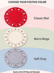 Nordic Style Felt Placemats And Coasters (Coasters Are Gifts) - Holiday Style Non-Woven Felt Placemats, Suitable For Tableware. - View 9