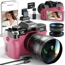 NBD 5K 64MP Digital Camera Vlog Camera 180° Flip Screen Built-In Flash Selfie Function Equipped With 52mm Wide Angle And Macro Lens Multi-Lens Set Perfect Gift For Photography Enthusiasts Christmas And Halloween - View 1