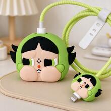 Warner Bros 1Set The Powerpuff Girls Charger And Cable Case, Cute Pink Protective Cover Compatible With Iphone 18W/20W Adapter, Data Cable Protection, Durable And Stylish, Charging Head Cover And Data Cable Protective Cover Set, Mobile Phone Data Cable Protection Data Cable Accessory Storage Protection Cover, Party Small Gift, Suitable For The Powerpuff Girls Fans, Perfect Birthday, Holiday, Party, Halloween, Christmas, New Year Gift For Family And Friends - Multicolor - View 9