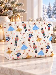 New Nutcracker Print Makeup Bag | French Print Travel Organizer | Travel Essential | Pool Must-Have | Toiletry Bag | Pool Storage Bag | Mother's Day Gift | Teacher's Day Gift | Suitable For Moms, Teachers, Friends And Nurses | Home Essential | Graduation Gift | Easy To Clean Design | Portable Makeup Bag - Multicolor - View 5