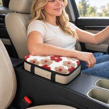 Cute Plush Flower Center Console Armrest Pad (Available In Two Versions: With Dual Storage Pockets Or Without Pockets); Keeps Hands Warm During Autumn And Winter, Protects The Armrest, Universal Fit For All Vehicle Models, Car Interior Accessory. - FSD - View 17