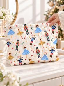 New Nutcracker Print Makeup Bag | French Print Travel Organizer | Travel Essential | Pool Must-Have | Toiletry Bag | Pool Storage Bag | Mother's Day Gift | Teacher's Day Gift | Suitable For Moms, Teachers, Friends And Nurses | Home Essential | Graduation Gift | Easy To Clean Design | Portable Makeup Bag - Multicolor - View 2