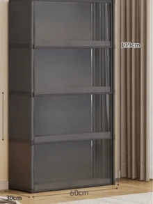 1pc Black & White Dual-Color Clothes Storage Cabinet, Dust-Proof, Space-Saving Portable Wardrobe Rack With Cover, Multi-Layer Bedroom Storage Shelf - With Cover Design, Suitable For Home And Dorm, Modern Bedroom Storage And Clothing Organization, Sturdy And Durable Structure, Clothing Storage And Organization, Holiday/Mother's Day Gift - Multicolor - View 17