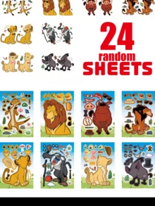 MASSDI 16pcs Savannah Animal Children Toy Stickers, Classroom Educational Interactive Toys, Character Expression Collage Pages, Halloween Party Supplies, Christmas Season Kids Birthday Gift Bag Fillers, DIY Craft Activity Decoration Set - Multicolor - View 9