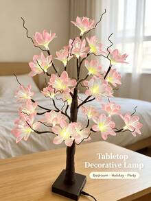1PC 60CM Pink Fiber Optic Tree Lamp LED Table Light Home Wedding Christmas Decoration - Warm White - View 4