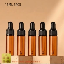 1pc/5pcs/Pack 1ml 2ml 3ml 5ml 10ml 15ml 20ml Brown Amber Glass Refillable Dropper Bottles, Essential Oil Filling Tools, Precise Dosage Control, Light-Proof Empty Bottles, Travel Portable, Spray Bottle, Mini Perfume - Brown - View 20