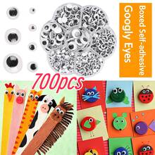 700 buah mata googly hitam ukuran 4-12mm dengan perekat di bagian belakang, cocok untuk mainan, boneka, kerajinan tangan, dan aksesori buatan tangan. - 1 buah - Bola Mata Hitam - View 10
