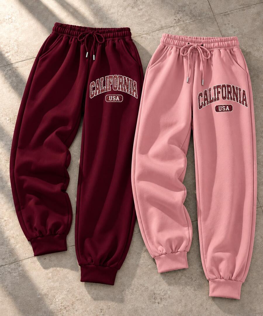 Women Sweatpants - Burgundy Old Rose - View 1