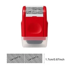 1pc Address Masking Roller Stamp - Anti-Theft & Privacy Security Confidential Data Protector, Red - Red - View 7